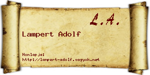 Lampert Adolf névjegykártya
